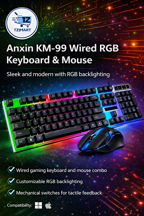 Anxin KM-99 Wired RGB Keyboard & Mouse